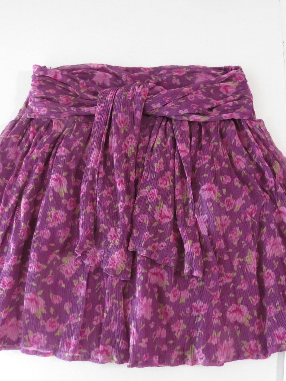 Blunauta Silk Mini Skirt, Floral Print, Italian Designer, Made in Italy